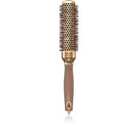 Olivia Garden Expert Blowout Speed - Oro & Marrone - 35 - Spazzola rotonda in ceramica con corpo extra lungo per messe in piega 25% più veloci