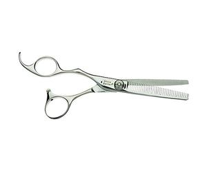 Olivia Garden Forbici per sfoltimento SilkCut, Giapponesi, Misura 6", 35 Denti, Per Mancini - Potenti Lame convesse, Lavorate a mano con la miglior qualità di acciaio giapponese, vendute in un astuccio