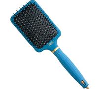 Olivia Garden Spazzola per capelli NanoThermic Paddle Peacock - Blu - Tutti i tipi di capelli - Unisex - Antibatterico - Miglioramento della lucentezza, raddrizzamento, Riduce l'elettricità statica