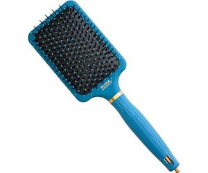 Olivia Garden Spazzola per capelli NanoThermic Paddle Peacock - Blu - Tutti i tipi di capelli - Unisex - Antibatterico - Miglioramento della lucentezza, raddrizzamento, Riduce l'elettricità statica