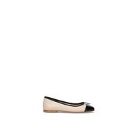 OLIVIA POSTER Ballerina donna panna-nera in pelle