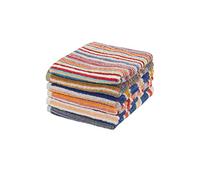 Olivia Rocco Confezione da 6 asciugamani a righe, facili da pulire, 100% cotone, colorati, assorbenti e ad asciugatura rapida, palestra, spiaggia (6 asciugamani per le mani)