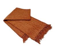 Olivia Rocco Coperta in ciniglia con nappe, per divano, sedia, letto, decorazione della casa, morbida e calda, coperta lavorata a maglia, idea regalo, terracotta, 130 x 170 cm