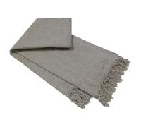 Olivia Rocco Coperta in ciniglia con nappe per divano, sedia, letto, decorazione della casa, morbida e calda, coperta lavorata a maglia, regalo, argento, 130 x 170 cm