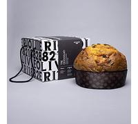 Olivieri 1882, Panettone Tre Cioccolati, Farcito con Cioccolato Bianco, Cioccolato al Latte e Cioccolato Fondente, 750 gr, Interamente Artigianale, Made in Italy