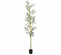 Olivo artificiale con 1000 foglie e 40 olive, altezza 300 cm, albero artificiale verde con tronco in legno di assi e robusto vaso in polietilene, per soggiorno, ufficio, balcone, giardino, interni ed