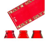OLIVO.shop | JINGLE ROLL Tappeto natalizio a metraggio per interno ed esterno, passatoia Natale su misura larga 1 metro per eventi ed allestimenti (BELLS, 5 metri)