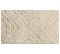 OLIVO.shop | NATURAL tappeto bagno in cotone organico biologico, realizzato a mano, bio certificato, beige, 2 misure, trame geometriche assortite (ECRÙ PARQUETTE, 50X80 Cm)