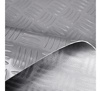 OLIVO.shop Tappeto Gomma Antiscivolo Pvc, Rivestimento Pavimento Gommato in Pvc per Esterni Interni, Bar, Officine, Palestra, Garage, Rotolo Isolante Larghezza 1,5 mt WORK GRECATO (GRIGIO, 1,5x5 MT)