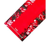 OLIVO.shop Tappeto natalizio passatoia interno ed esterno, Passatoia rossa natalizia a metraggio su misura larga 1 metro per eventi ed allestimenti natale JINGLE ROLL (GIFTS, 2 metri)