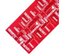 OLIVO.shop Tappeto natalizio passatoia interno ed esterno, Passatoia rossa natalizia a metraggio su misura larga 1 metro per eventi ed allestimenti natale JINGLE ROLL (SCRITTE, 1 metro)