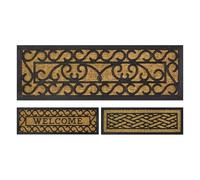 OLIVO.shop Zerbino Cocco Ingresso Esterno, Tappeto Scalino 25x75 cm, Zerbino da Esterno, Tappeto Scale Antiscivolo, Zerbino in Cocco Intrecciato e Gomma PROMO SCALINO (GRILL)