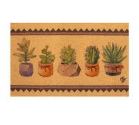 OLIVO.shop Zerbino cocco sintetico su misura, Zerbino cattura sporco, Tappeto cocco da esterno interno, Tappeto ecologico, Zerbino Ecologico finto cocco 40x65 cm (PLANTS)