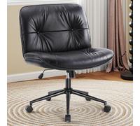 OLIXIS Sedia Criss Cross con ruote, gambe per casa e ufficio, ampia seduta da scrivania senza braccioli, girevole, girevole, ergonomica, comoda seduta da toeletta