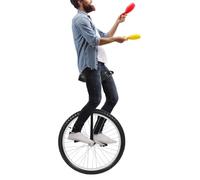 OLKKEFT Monociclo con ruota da 61 cm, per esterni, a prova di perdite, con sella e 2 pedali, altezza regolabile, monocicli a una ruota, capacità massima 154 (nero)