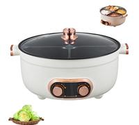 Olla De Cuatro Compartimentos, Multifunctional Four-Grid Electric Cooker, 6L Large Capacity, Independent Temperature Control On Both Sides, for Home Party (7L)