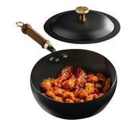 Olla De Inducción - Ollas De Cocina Sin | Utensilios De Cocina Hierro Con Mango De Madera, Suministros De Cocina Seguros El Horno para Hogar, Appartamento, Camping, Ristorante