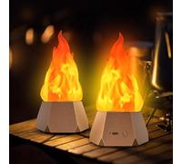 Ollcuz Luci a LED a fiamma, candele senza fiamma, batteria ricaricabile, finto fuoco con fiamma tremolante, luce notturna a LED per camera da letto dei bambini, campeggio, feste, bar, tavolo,
