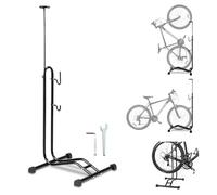 Ollewiellan Cavalletto per bicicletta 3 in 1 da 20 a 27,5 pollici, supporto per la manutenzione di biciclette, orizzontale e verticale, regolabile in altezza, adatto per ruota anteriore o posteriore,