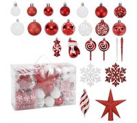 Ollewiellan Set di 130 palline di Natale di alta qualità, con 1 pratico accessorio per albero di Natale, decorazione ideale