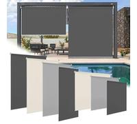 Ollewiellan Tenda da sole verticale 140 x 240 cm, tenda da sole per balcone, tenda a rullo protezione dal vento, tenda laterale,resistente alle intemperie, Antracite