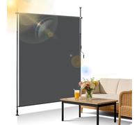 Ollewiellan Tenda da sole verticale con morsetto esterno, 200 x 270 cm, allungabile, tenda da sole verticale con manovella senza fori, protezione per balcone e terrazza, antracite