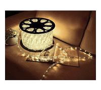 Ollewiellan Tubo luminoso a LED per esterni, 50 metri, con 1200 LED a luce bianca calda, tubo luminoso impermeabile per giardino, terrazza e soggiorno, con timer per controllo automatico