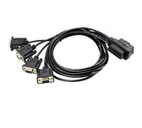 OLLGEN - Cavo adattatore da 1 maschio a 4 DB9 OBD2 a 16 pin a porta seriale, cavo adattatore da 1 maschio a 4 DB9 OBD2, 9 pin femmina porta splitter cavo adattatore per RS232 auto scanner diagnostico lettore di codice