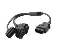 OLLGEN Cavo splitter OBD2 da 50 cm, cavo di prolunga OBD-II a 3 vie, splitter OBD completo a 16 pin, da 1 a 3 femmina, cavo adattatore prolunga diagnostica auto, colore nero