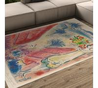 OLLIAR Home Surreale Art Decor Area Tappeti Astratto Oceano Tropicale Mare Città Donna Paesaggio Floreale Tappeto Lavabile per Soggiorno Ufficio Cucina 90x180cm
