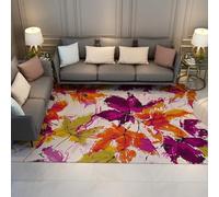 OLLIAR Home Tappeti a foglia d'autunno d'arte moderna Tappeto vibrante dipinto a mano Tappeto rettangolare antiscivolo lavabile per corridoi dell'ufficio cucina 150x200cm