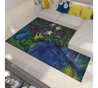 OLLIAR Home Tappeto in stile surrealismo Fantasia Coppia Bouquet astratto Non lavabile Spargimento Tappeto sottile a pelo basso antiscivolo per la camera degli ospiti dell'ufficio 120x180cm