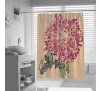 OLLIAR Home Tende da doccia botanica floreale astratta crisantema rosso classico opera d'arte stampa Tende da bagno in tessuto lavabile in lavatrice accessori da bagno 180x180