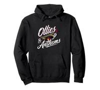Ollies & Anthems Skateboard Music Retro Vinyl Skater Felpa con Cappuccio