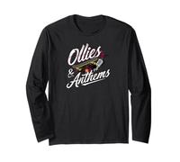 Ollies & Anthems Skateboard Music Retro Vinyl Skater Maglia a Manica