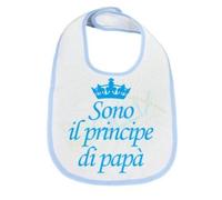 Ollix® Bavaglino bavetta neonato bebè personalizzato antimacchia infanzia sono il principe di papà