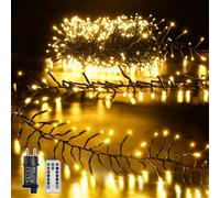 Ollny Catena Luminosa di Natale 400 LED 6m, Luci Stringa Fata luce Impermeabile con 8 modelli di illuminazione per Interno ed Esterno, Feste, Matrimoni, Albero y Giardino Decorazioni, Bianco Caldo