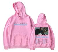 OLLQSB Jame Arthur The Pisces World Tour Felpe con Cappuccio A Maniche Lunghe con Stampa alla Moda per Uomo E Donna, Casual, Girocollo,Rosa,XL