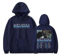 OLLQSB Jame Arthur The Pisces World Tour Felpe con Cappuccio A Maniche Lunghe con Stampa alla Moda per Uomo E Donna, Casual, Girocollo,Blu,XXS