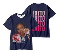 OLLQSB Latto Big Mama Cry Baby Face T-Shirt da Uomo E da Donna, Casual Urbane, Stampe alla Moda, Un Must-Have per L'Estate,Blu,S