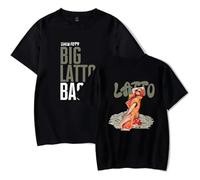 OLLQSB Latto T-Shirt da Uomo E da Donna, Casual Urbane, Stampe alla Moda, Un Must-Have per L'Estate,Nero,4XL