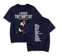 OLLQSB Yungeen Ace I Am What They Don't See T-Shirt da Uomo E da Donna, Casual Urbane, Stampe alla Moda, Un Must-Have per L'Estate,Blu,XL