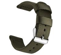 OLLREAR Canvas Watch Strap Replacement Woven Fabric Watch Band -13 Colors & 4 Sizes - 18mm, 20mm, 22mm, 24mm - Nylon Cinturino Smartwatch per Uomo e Donna (24mm, Army Green)