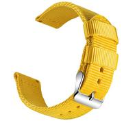 OLLREAR Canvas Watch Strap Replacement Woven Fabric Watch Band -13 Colors & 4 Sizes - 18mm, 20mm, 22mm, 24mm - Nylon Cinturino Smartwatch per Uomo e Donna (20mm, Yellow)