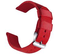 OLLREAR Canvas Watch Strap Replacement Woven Fabric Watch Band -13 Colors & 4 Sizes - 18mm, 20mm, 22mm, 24mm - Nylon Cinturino Smartwatch per Uomo e Donna (20mm, Red)