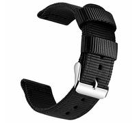 OLLREAR Canvas Watch Strap Replacement Woven Fabric Watch Band -13 Colors & 4 Sizes - 18mm, 20mm, 22mm, 24mm - Nylon Cinturino Smartwatch per Uomo e Donna (22mm, Black)