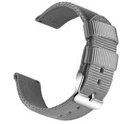 OLLREAR Canvas Watch Strap Replacement Woven Fabric Watch Band -13 Colors & 4 Sizes - 18mm, 20mm, 22mm, 24mm - Nylon Cinturino Smartwatch per Uomo e Donna (22mm, Gray)