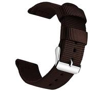 OLLREAR Canvas Watch Strap Replacement Woven Fabric Watch Band -13 Colors & 4 Sizes - 18mm, 20mm, 22mm, 24mm - Nylon Cinturino Smartwatch per Uomo e Donna (20mm, Dark Brown)