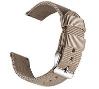 OLLREAR Canvas Watch Strap Replacement Woven Fabric Watch Band -13 Colors & 4 Sizes - 18mm, 20mm, 22mm, 24mm - Nylon Cinturino Smartwatch per Uomo e Donna (20mm, Light Brown)