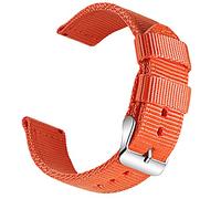 OLLREAR Canvas Watch Strap Replacement Woven Fabric Watch Band -13 Colors & 4 Sizes - 18mm, 20mm, 22mm, 24mm - Nylon Cinturino Smartwatch per Uomo e Donna (18mm, Orange)
